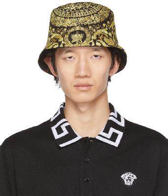 Versace Black & Gold Barocco Bucket Hat