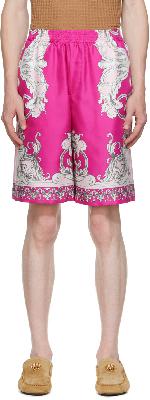 Versace Pink Baroque Shorts