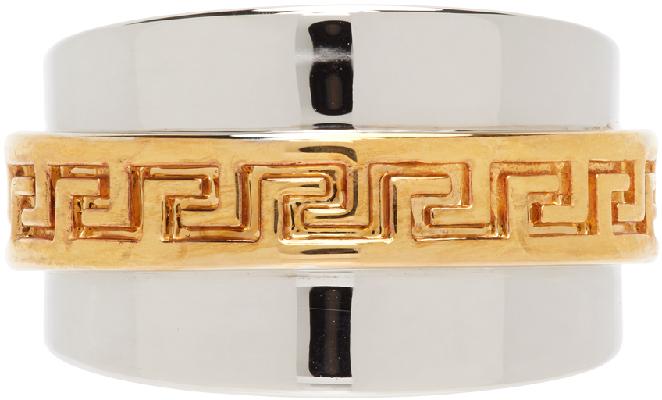 Versace Silver Greca Ring