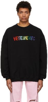 VETEMENTS Black Crystal Logo Sweatshirt