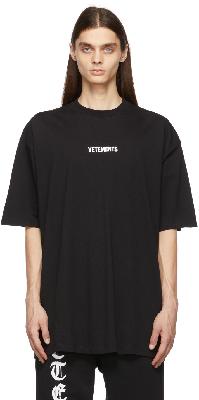 VETEMENTS Black Logo Label T-Shirt