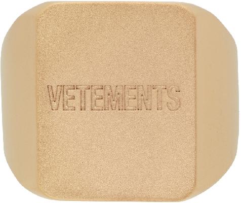 VETEMENTS Gold Logo Signet Ring