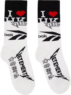 VETEMENTS White Reebok Edition Socks