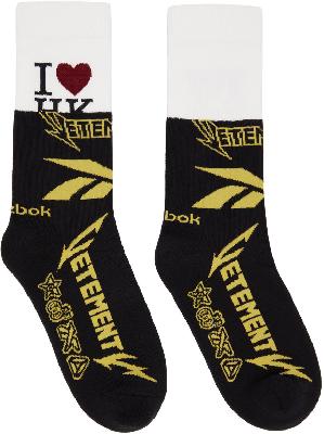 VETEMENTS Black Reebok Edition Socks