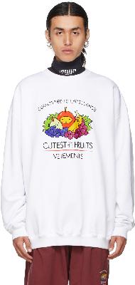 VETEMENTS White 'Cutest Of The Fruits' Sweatshirt
