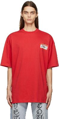 VETEMENTS Red 'My Name Is' T-Shirt