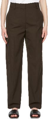 Victoria Beckham Brown Wool Cargo Trousers