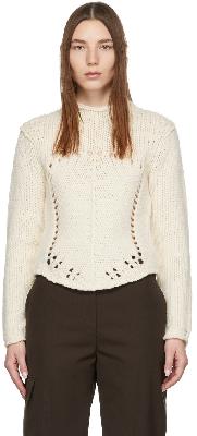 Victoria Beckham Off-White Curved Hem Sweater