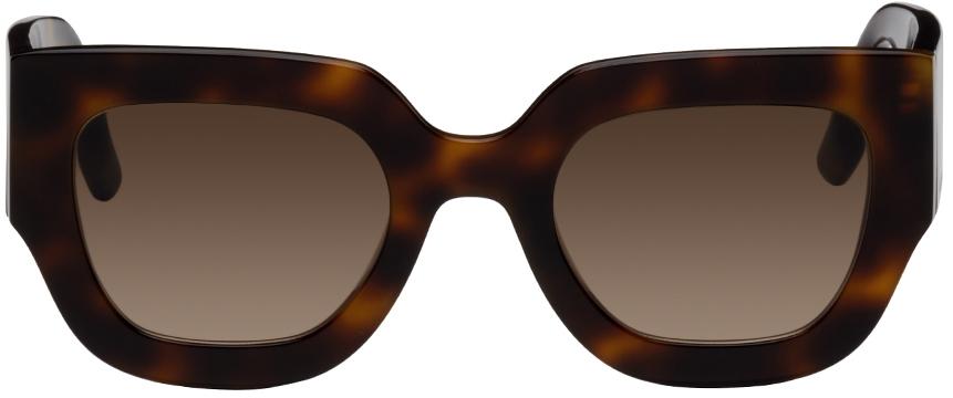 Victoria Beckham Tortoiseshell Thick Square Sunglasses