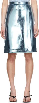 Victoria Beckham Blue Metallic Mini Skirt