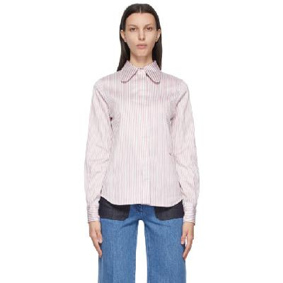 Victoria Beckham Purple Stripe Club Collar Shirt