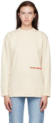 Victoria Beckham Beige Embroidered T-Shirt