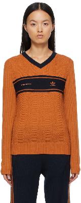 Wales Bonner Orange adidas Originals Edition Knit V-Neck T-Shirt