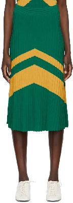 Wales Bonner Green & Yellow Star Skirt