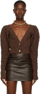 Wandering SSENSE Exclusive Brown Cropped Knit Cardigan