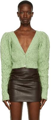 Wandering SSENSE Exclusive Green Cropped Knit Cardigan