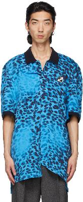 We11done Blue Leopard All Over Polo