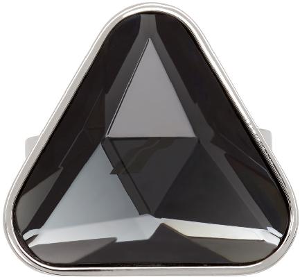 We11done Black Crystal Triangle Cut Ring