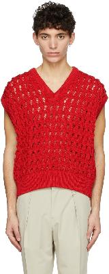 Wooyoungmi Red Nylon Vest