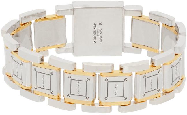 Wooyoungmi SSENSE Exclusive Silver & Gold Square Chain Bracelet