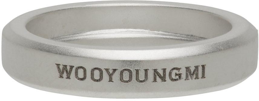 Wooyoungmi SSENSE Exclusive Silver Matte Curve Bold Ring