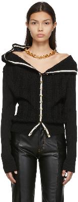 Y/Project SSENSE Exclusive Black Classic Ruffle Necklace Cardigan