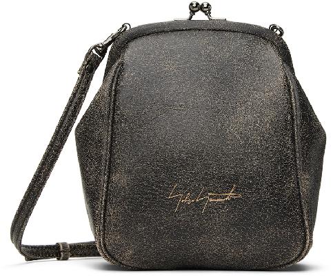 Yohji Yamamoto Black Discord Clasp Shoulder Bag