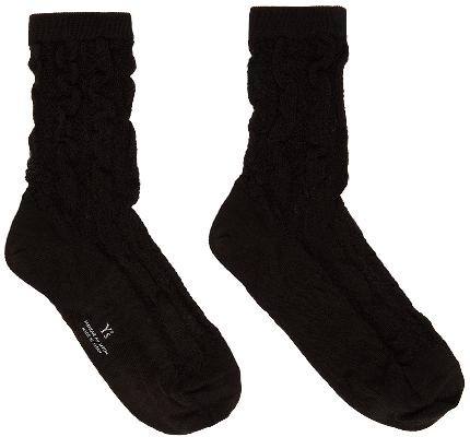 Y's Black Crumply Socks