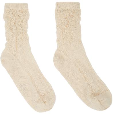 Y's Off-White Crumply Socks
