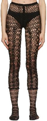 Y's Black Layered Lace Tights