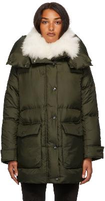 Yves Salomon - Army Down Vaporous Lambswool Trim Long Jacket