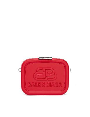 Balenciaga Red Clutch Bag With Belt & Logo