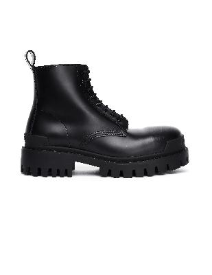 Balenciaga Black Leather Strike Boots