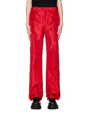 Balenciaga Red Silk Trousers