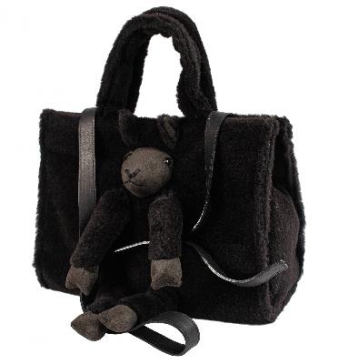 Doublet Black  Alpaca Wool Medium Bag