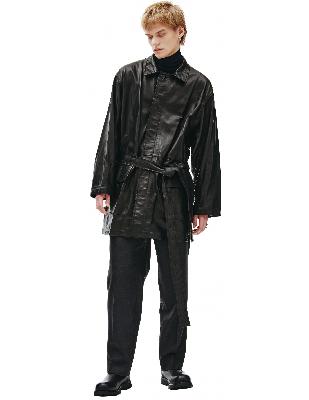 Fear of God Black Leather Coat