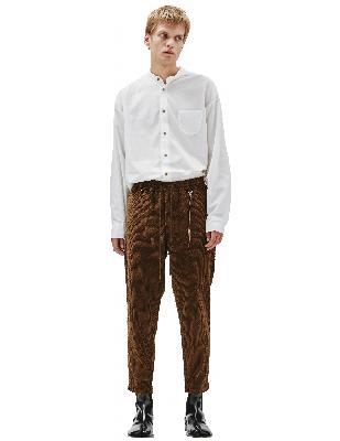 Mastermind WORLD Brown corduroy monoprint trousers