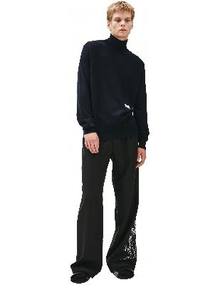OAMC Blue wool turtleneck with embroidery