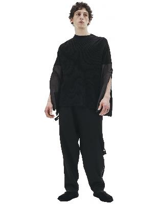 The Viridi-Anne Black Sweater With Nylon Sleeves