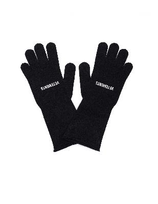 Vetements Black Logo Gloves