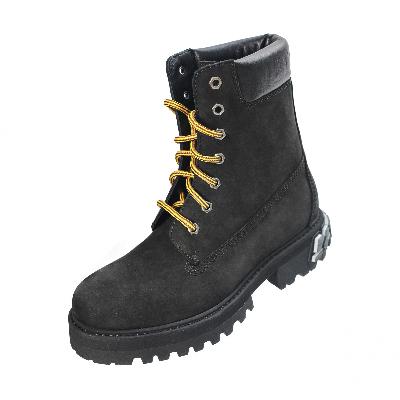VETEMENTS Black Rubbered Logo Boots
