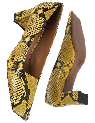 VETEMENTS Block heel snake-effect leather Pumps