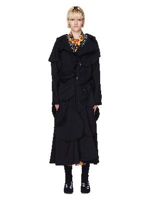 Yohji Yamamoto Black Wool Deconstructed Coat