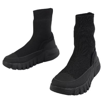 Y's Knit Black Boots